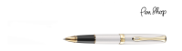 Diplomat Excellence A² Pearl White / Gold Plated Rollerballs